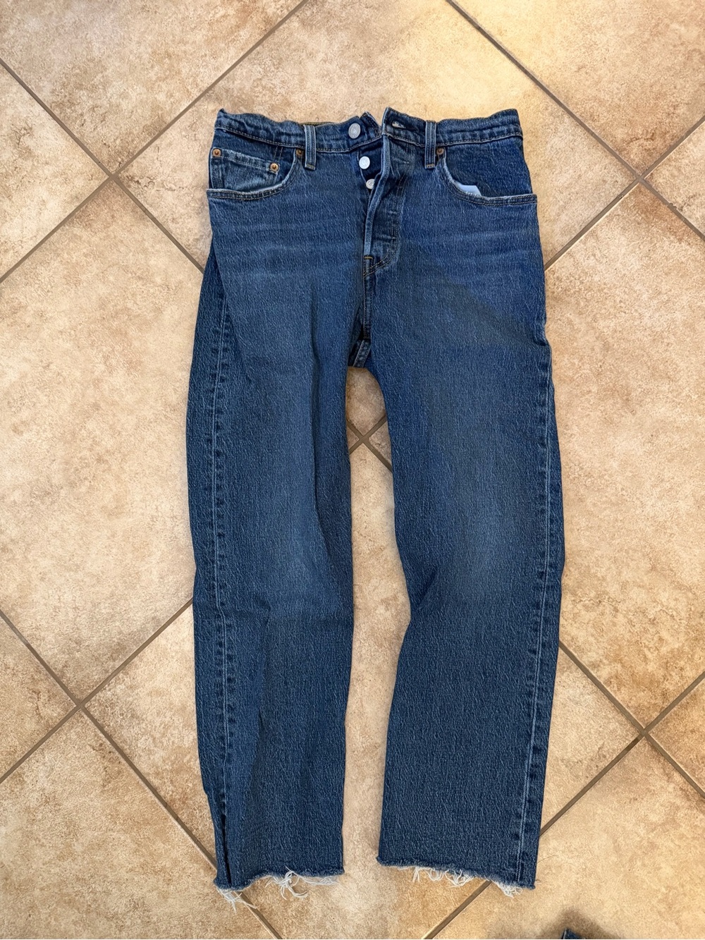 Levi's Women's 501 Straight Leg Jeans - Dark Blue Denim